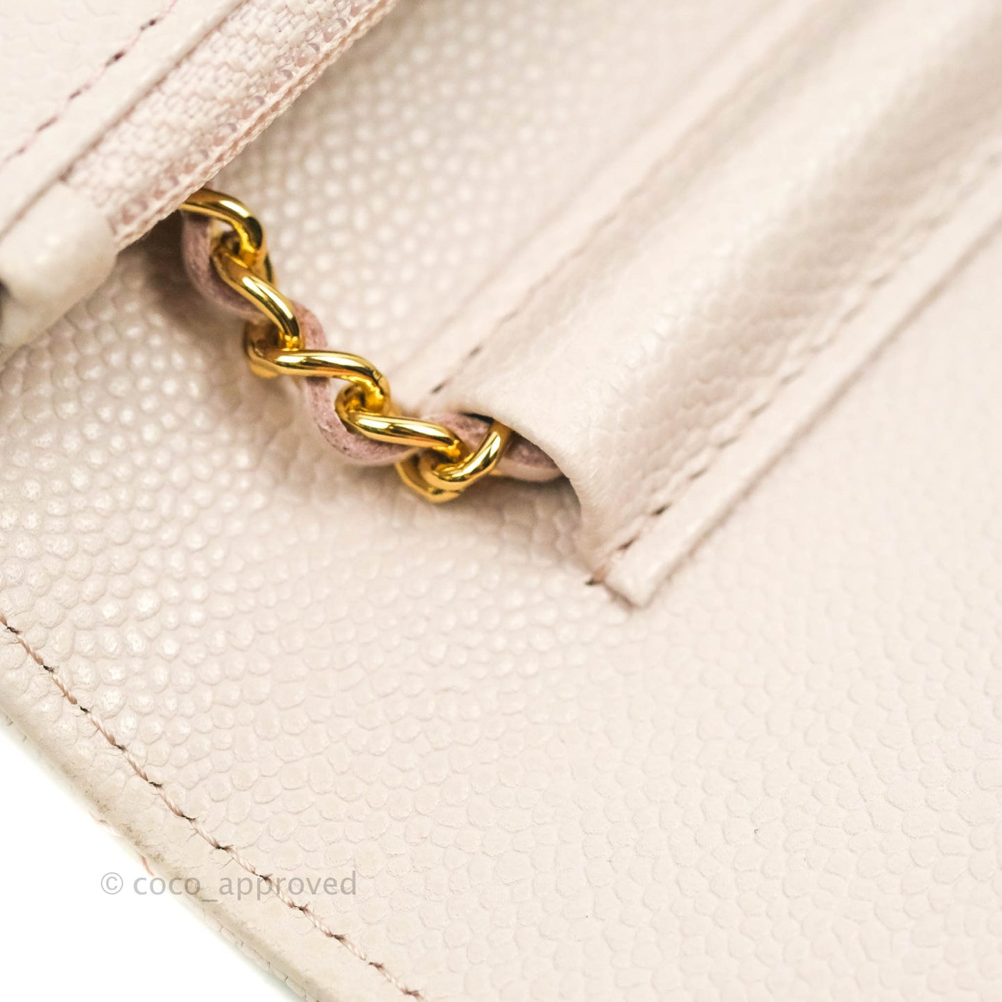Chanel Quilted WOC Lilac Caviar CC Coco Chain Gold Hardware