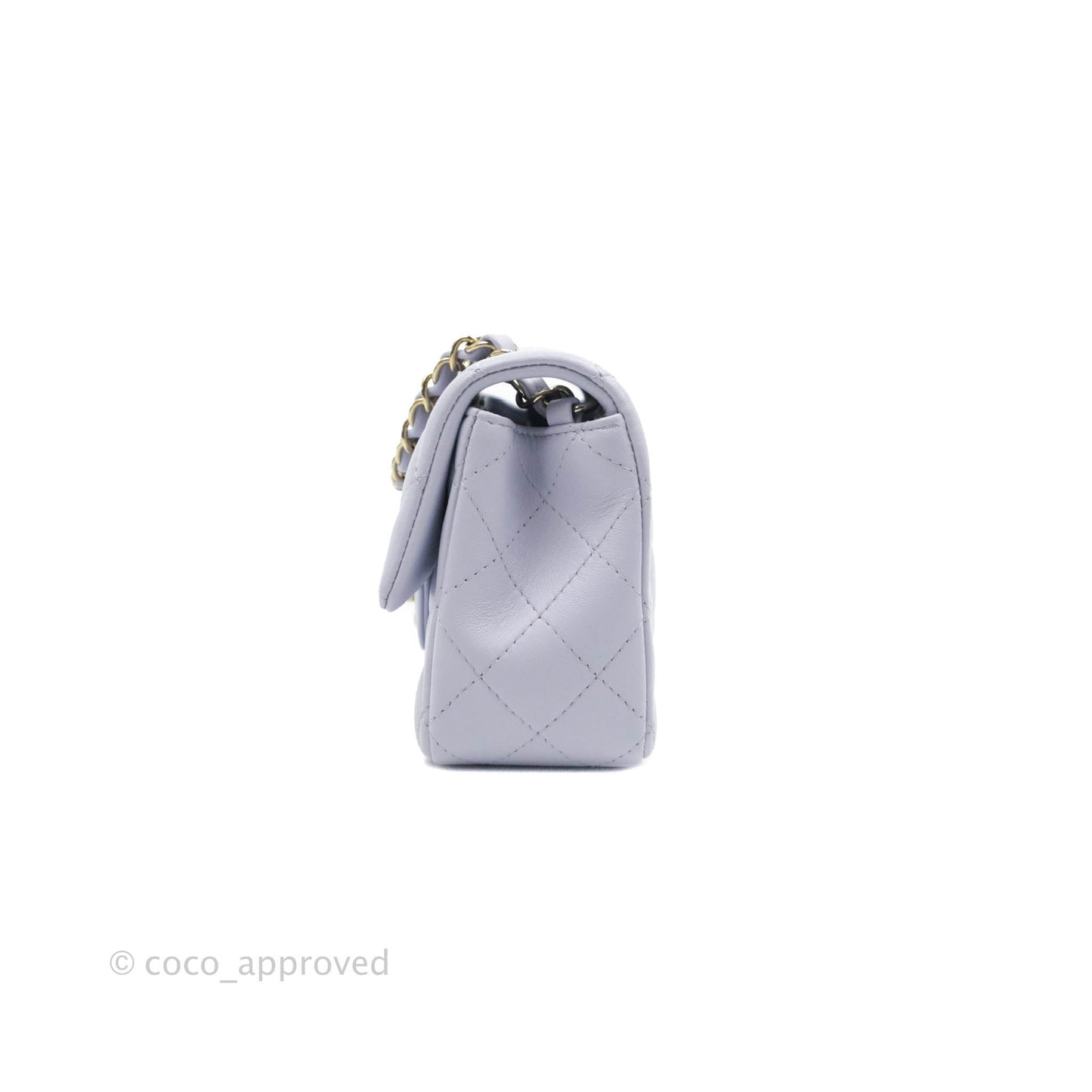 Chanel Quilted Mini Rectangular Lilac Lambskin Gold Hardware 21K