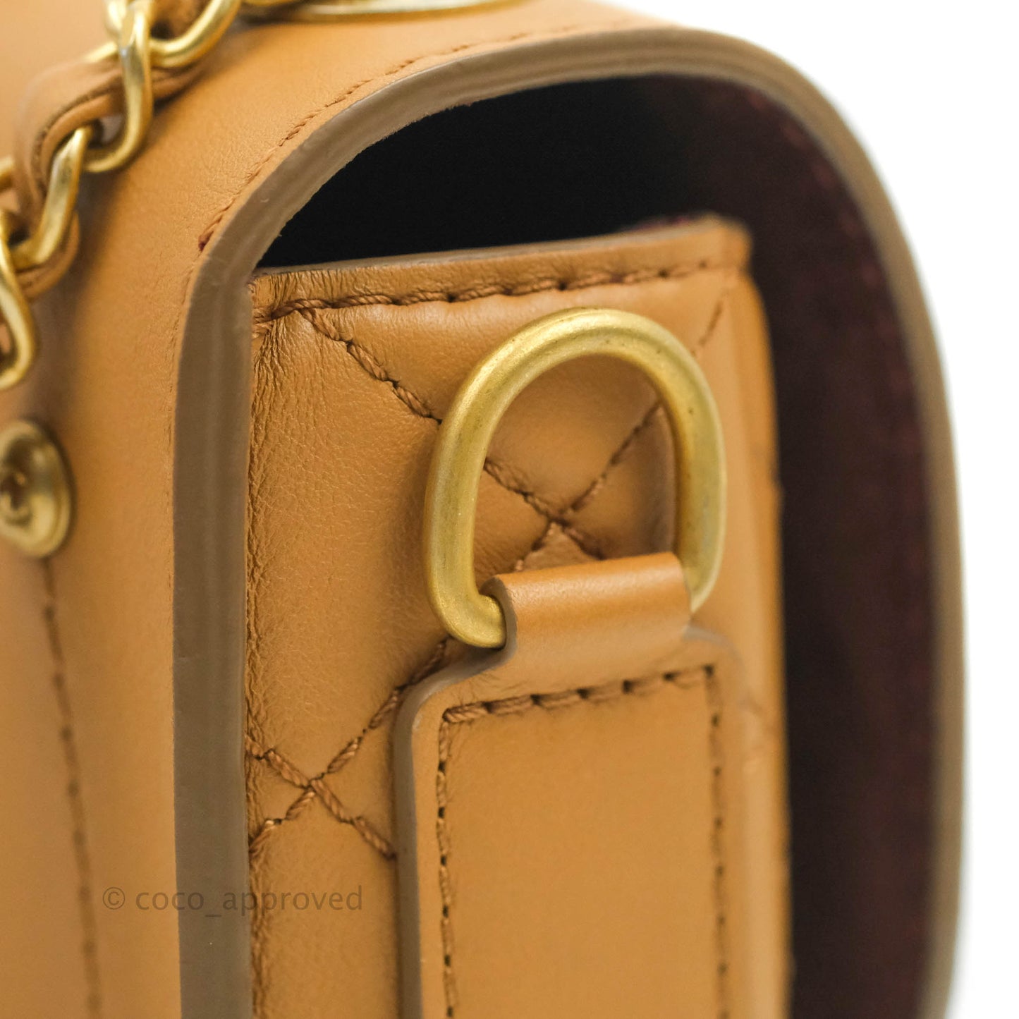 Chanel Quilted Flap With Coin Purse Caramel Calfskin Aged Gold Hardware 19K