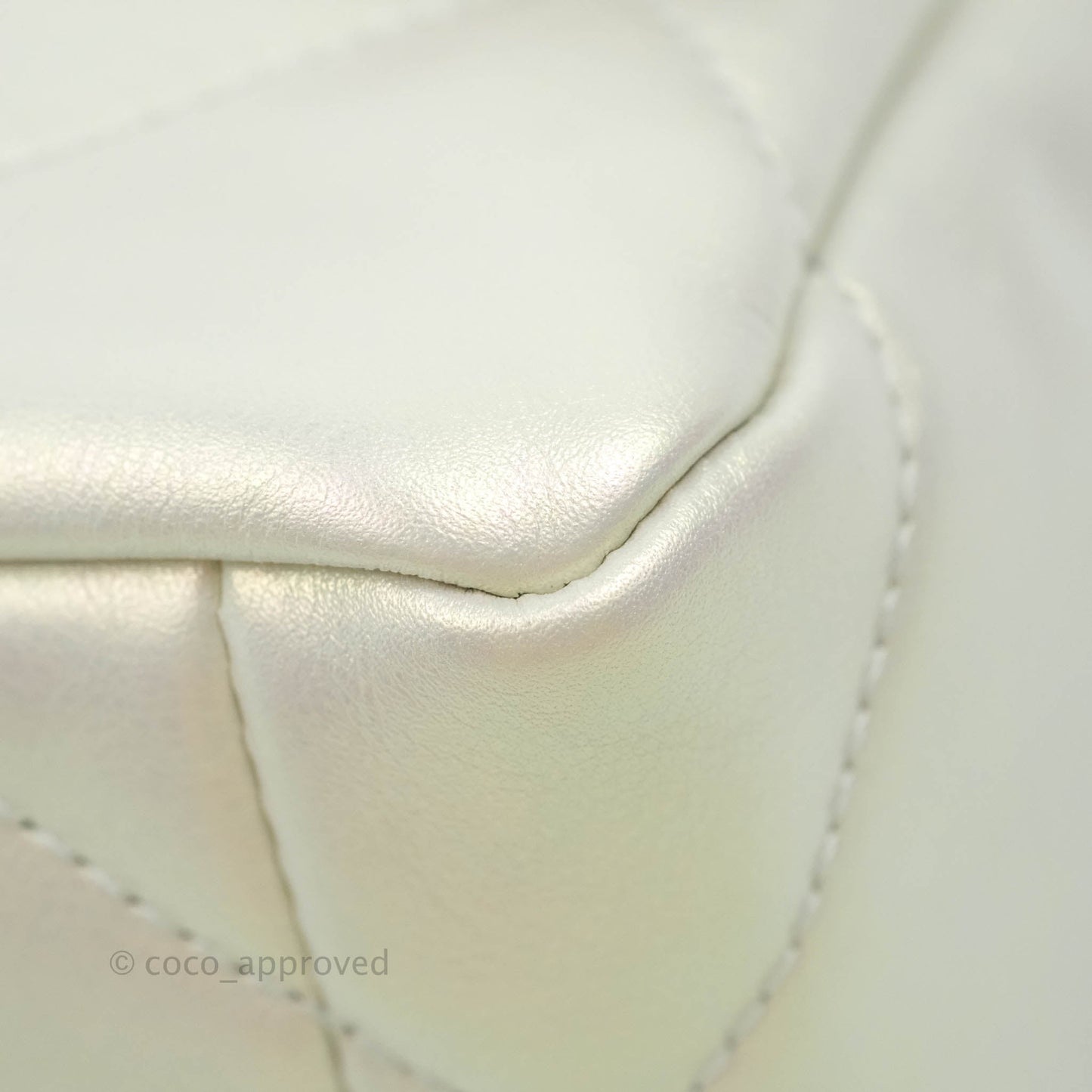 Chanel 19 Small Iridescent White Mixed Hardware