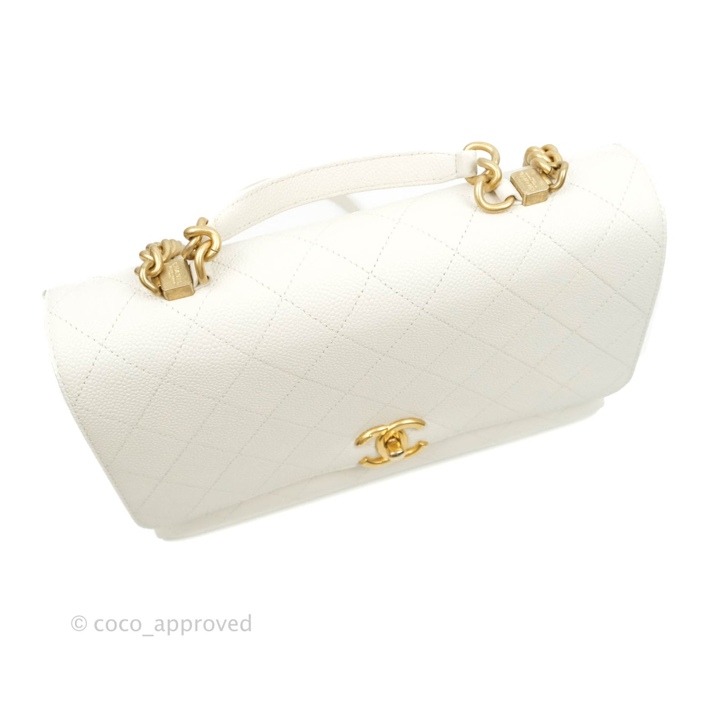 Chanel Medium Chic Affinity Grained Calfskin White Gold Hardware