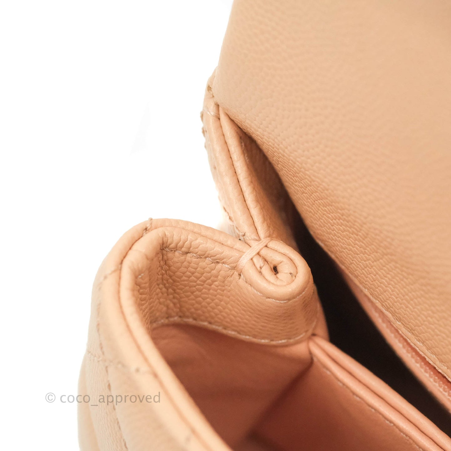 Chanel Extra Mini Coco Handle Quilted Beige Pink Caviar Gold Hardware 21A