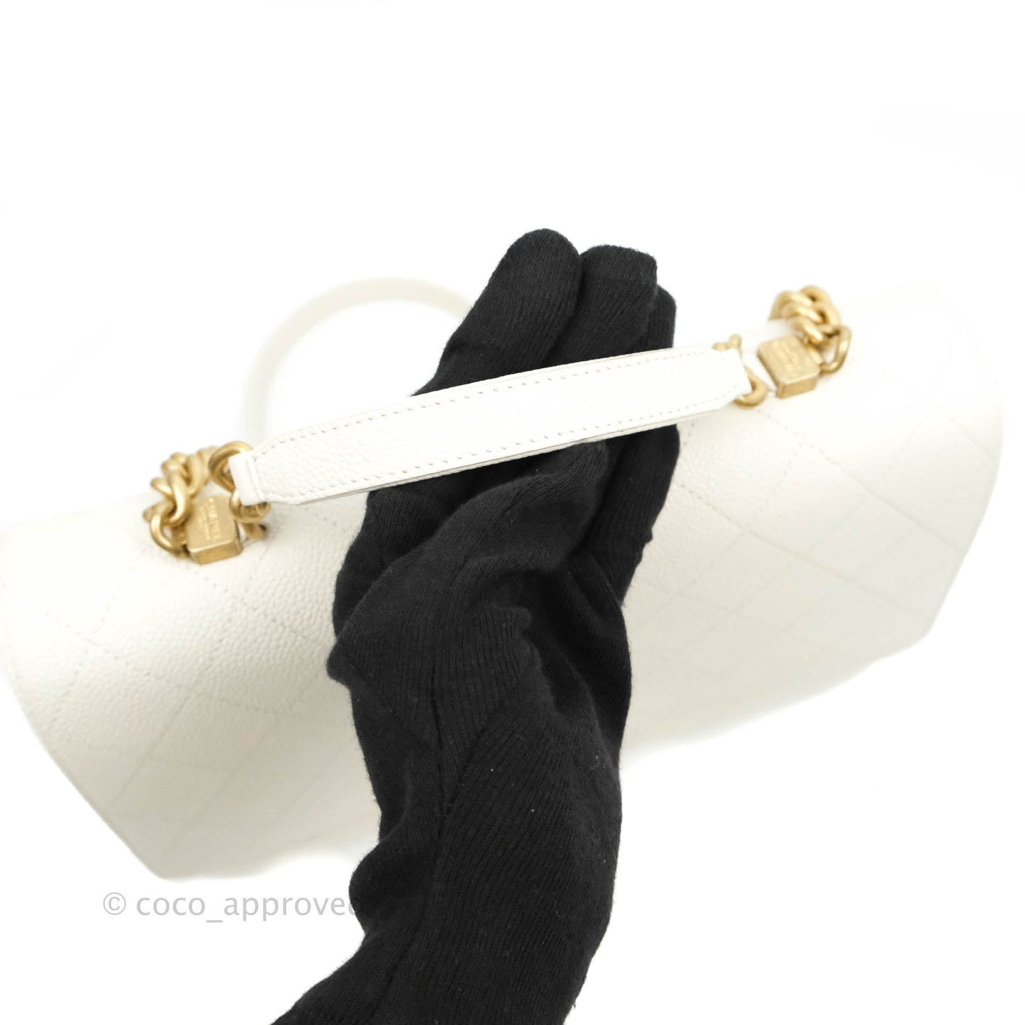 Chanel Medium Chic Affinity Grained Calfskin White Gold Hardware