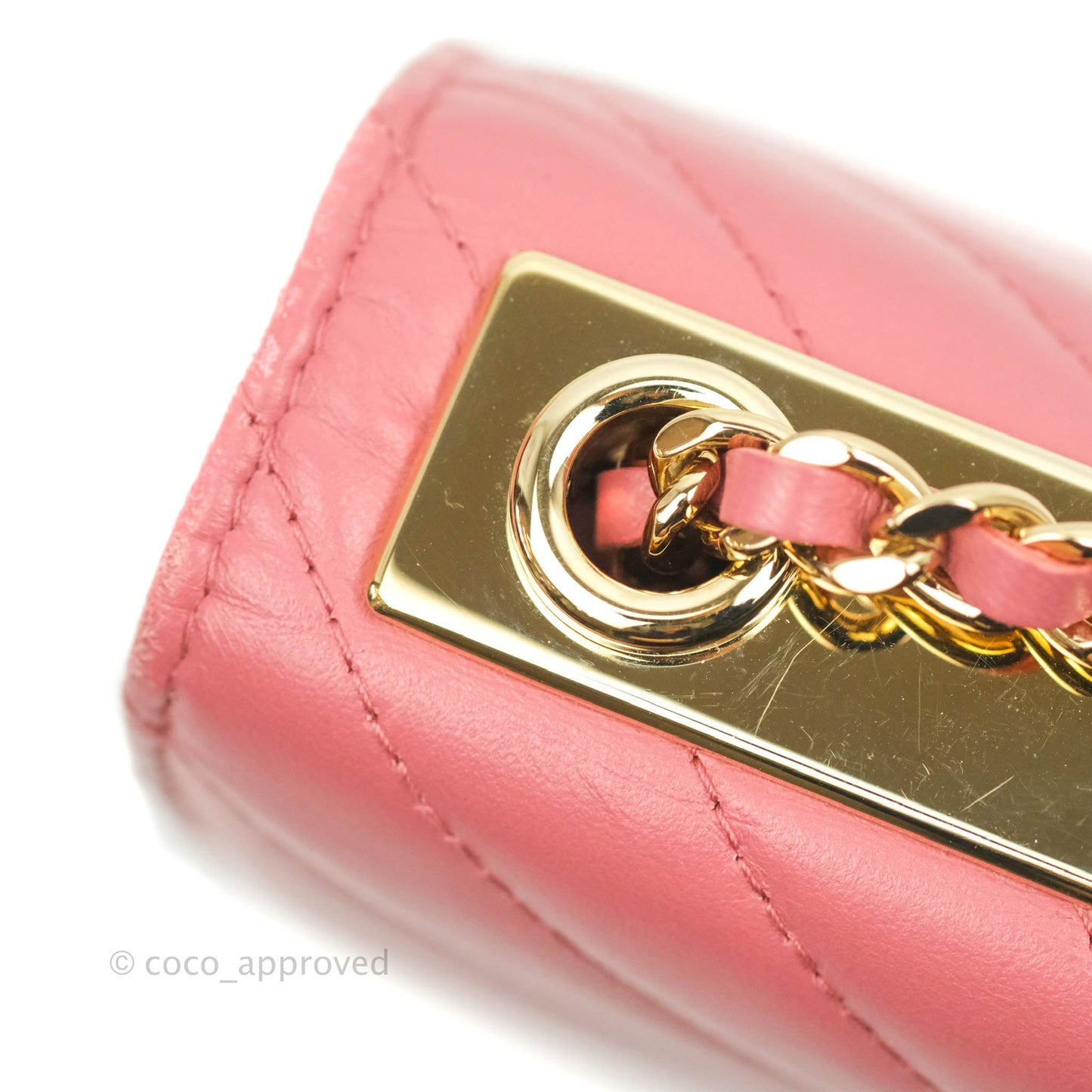Chanel Trendy CC WOC Wallet on Chain Chevron Pink Lambskin Gold Hardware