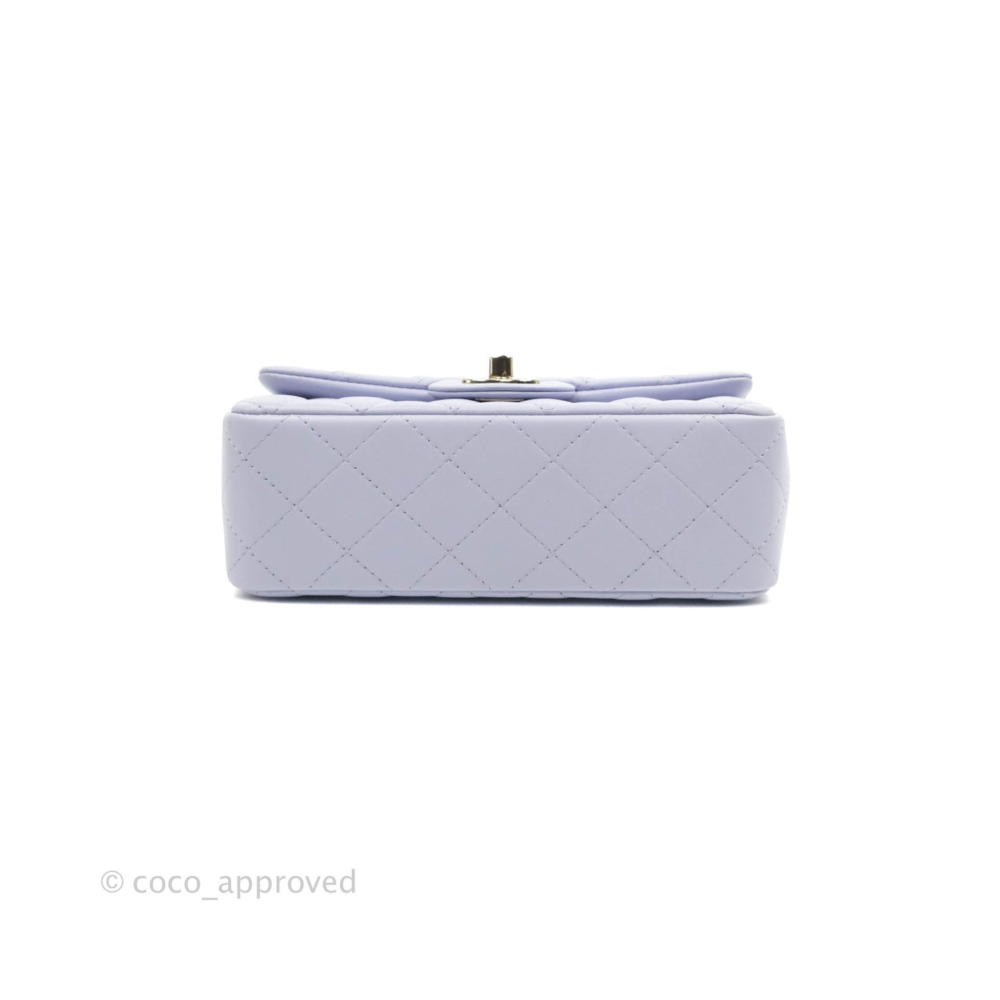 Chanel Quilted Mini Rectangular Lilac Lambskin Gold Hardware 21K