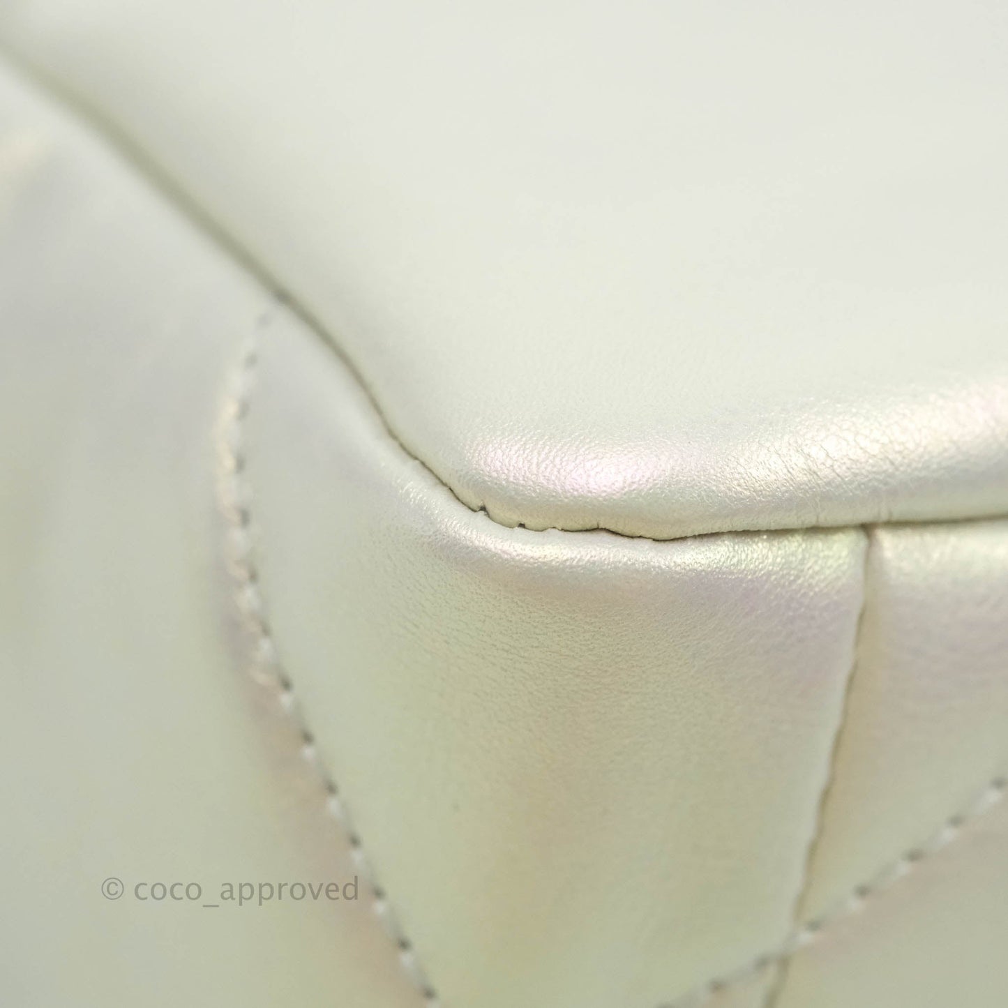 Chanel 19 Small Iridescent White Mixed Hardware