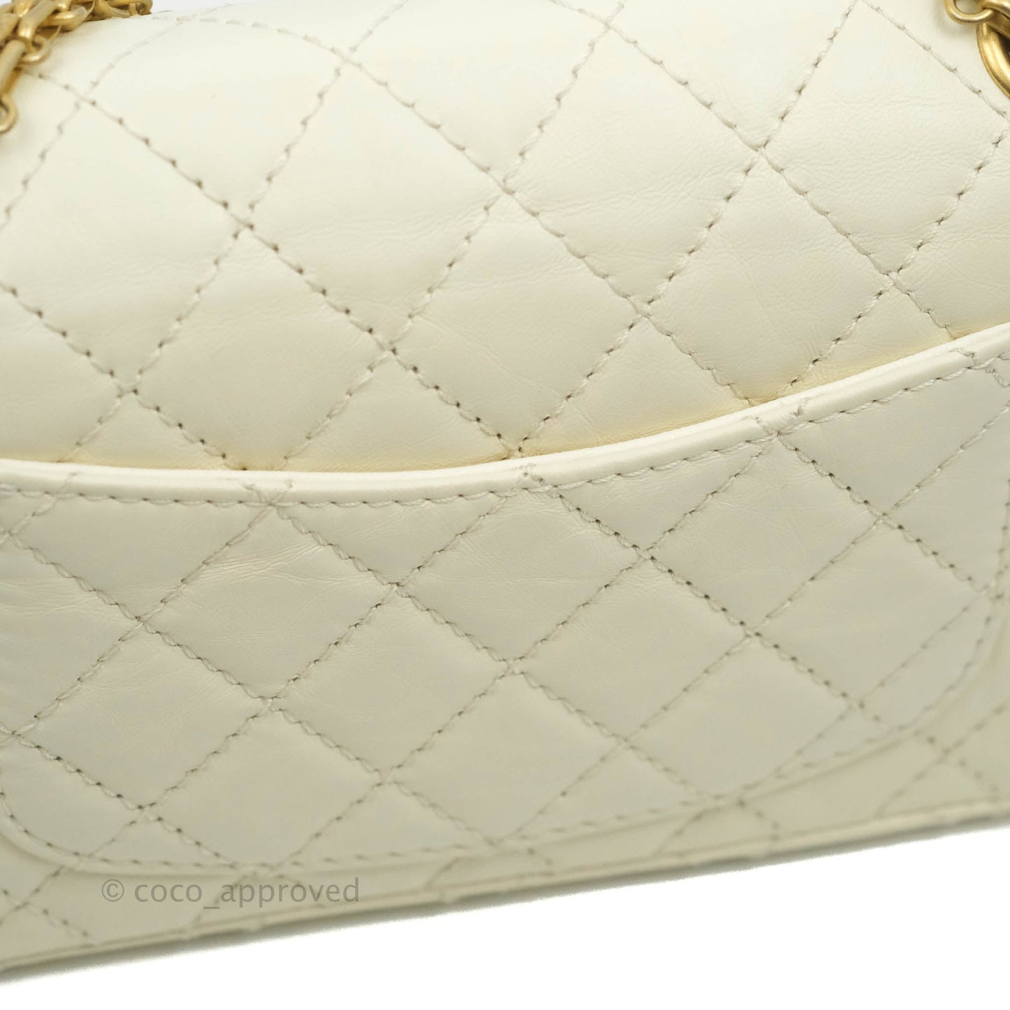 Chanel Mini Reissue 224 White Ivory Aged Calfskin Aged Gold Hardware