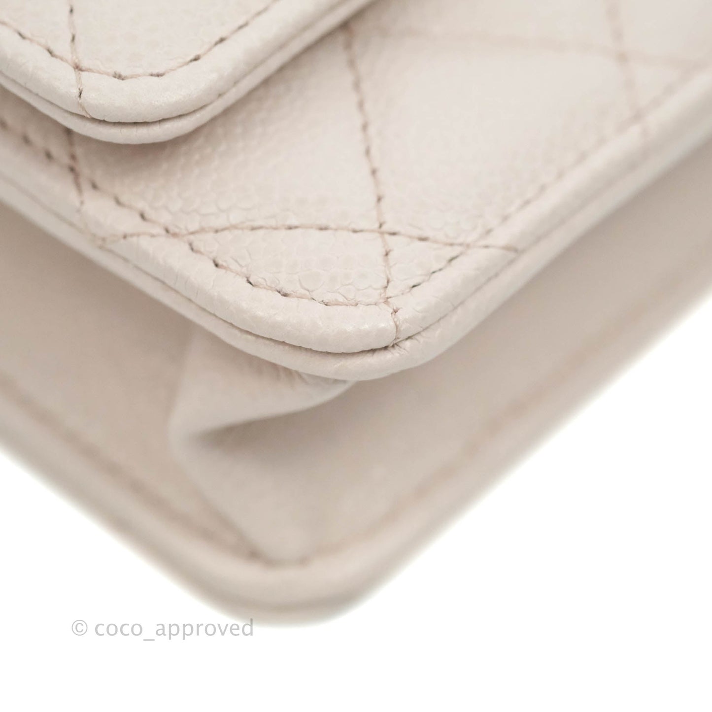 Chanel Quilted WOC Lilac Caviar CC Coco Chain Gold Hardware