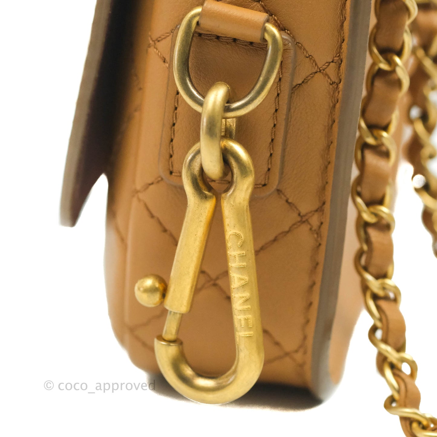 Chanel Quilted Flap With Coin Purse Caramel Calfskin Aged Gold Hardware 19K