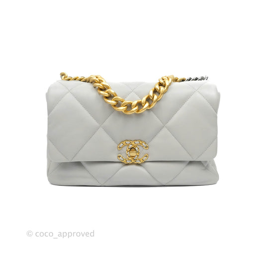 Chanel 19 Medium Grey Lambskin Mixed Hardware 21A