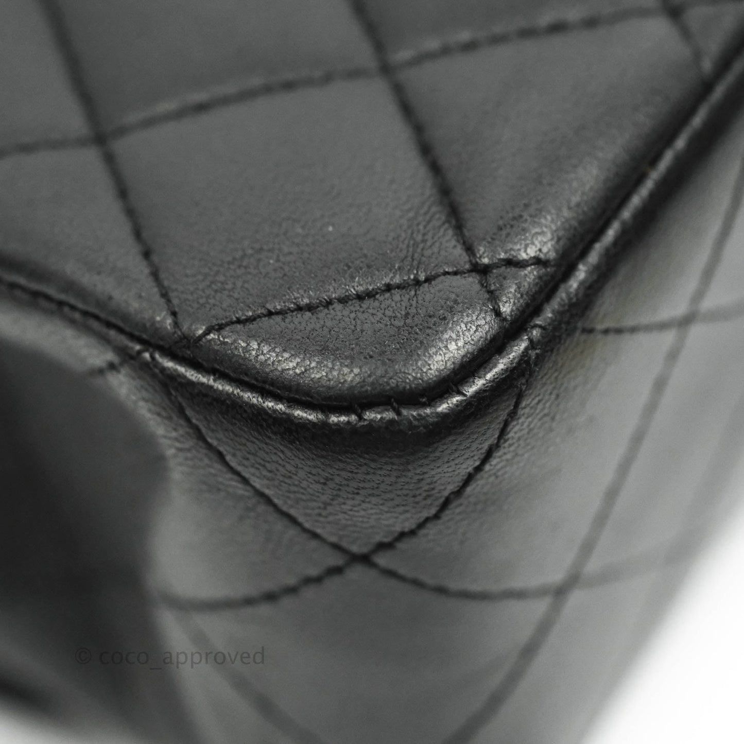 Chanel Classic M/L Medium Double Flap Black Lambskin Gold Hardware