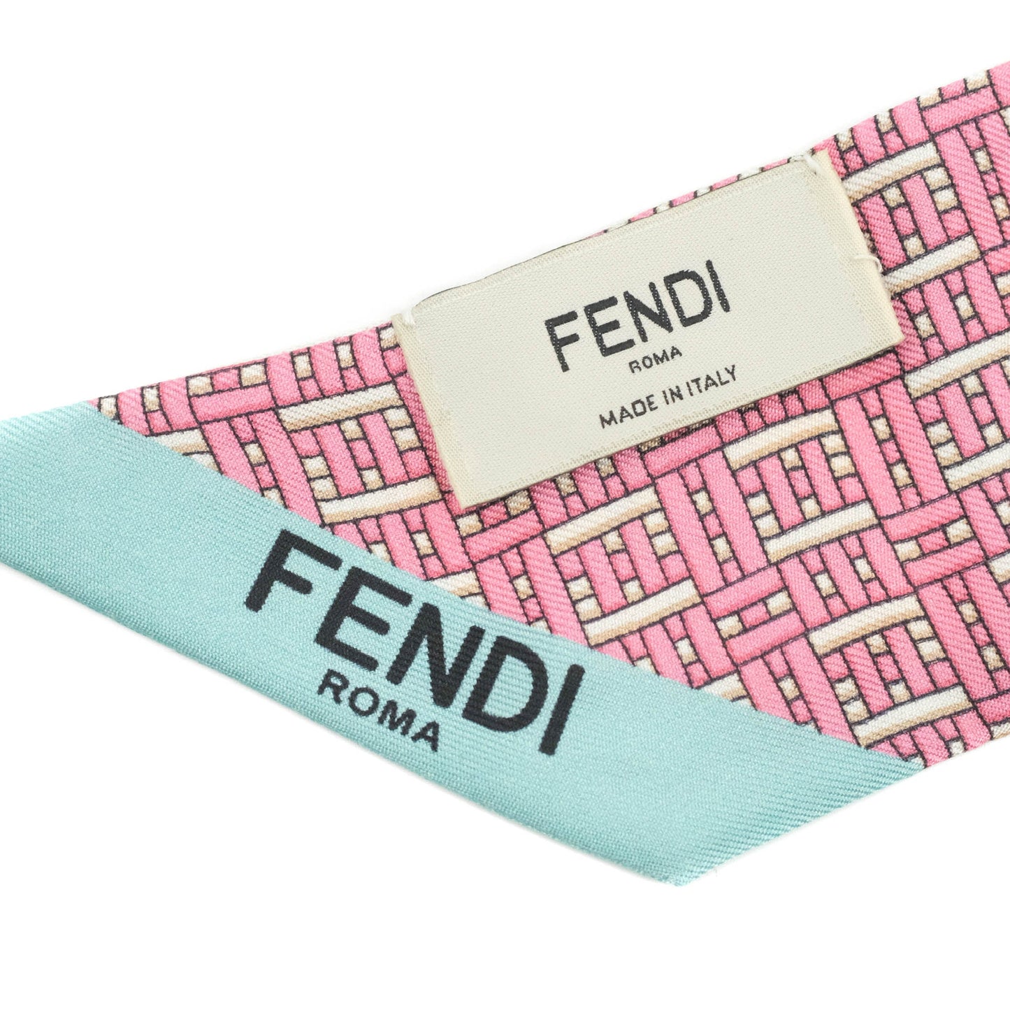 Fendi Silk Twilly Orange & Pink