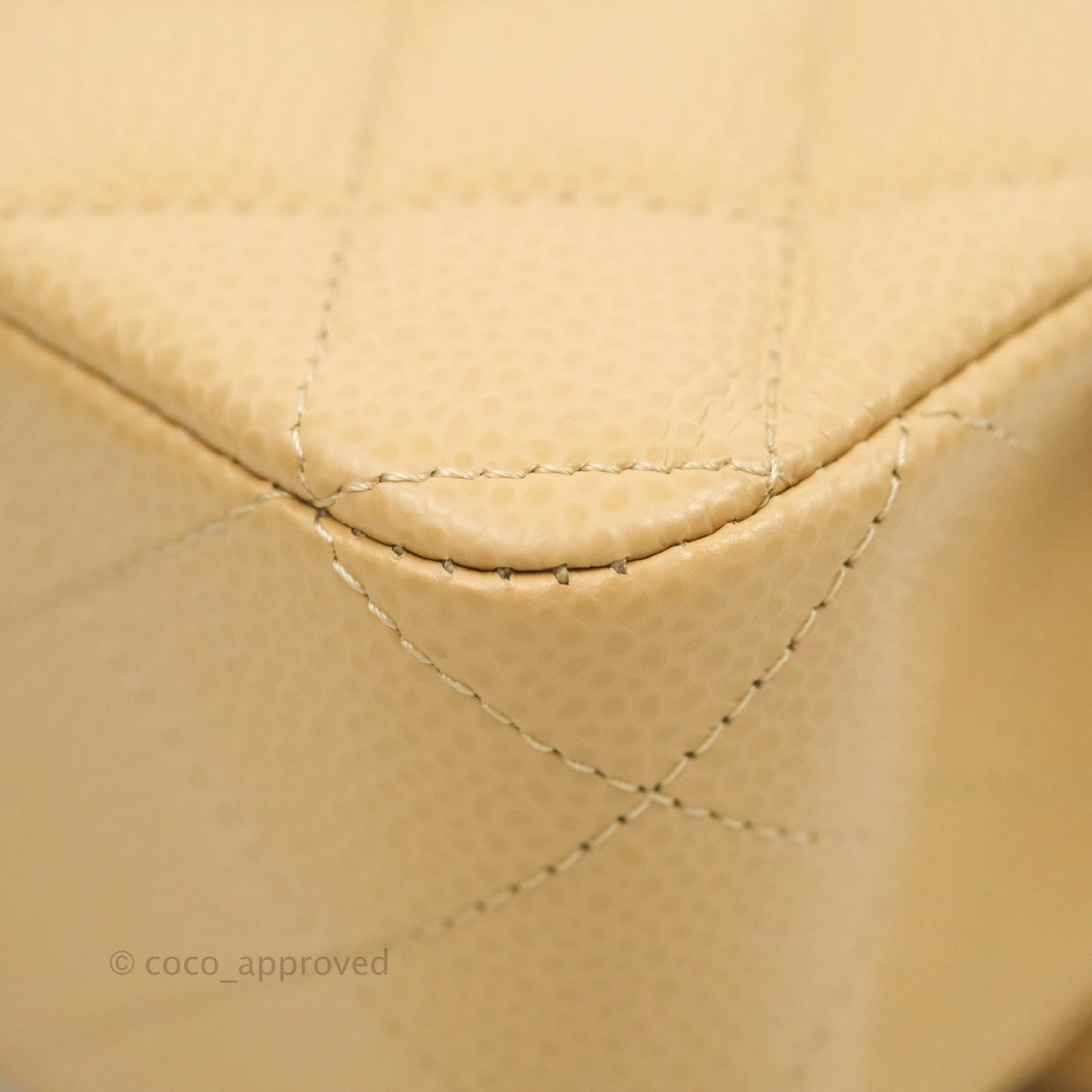 Chanel Classic M/L Medium Double Flap Beige Caviar Gold Hardware