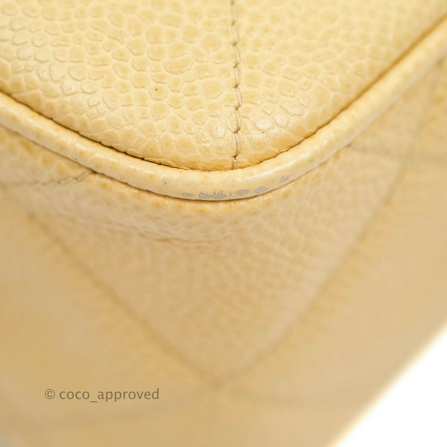 Chanel Vintage CC Large Square Camera Bag Beige Caviar 24K Gold Hardware