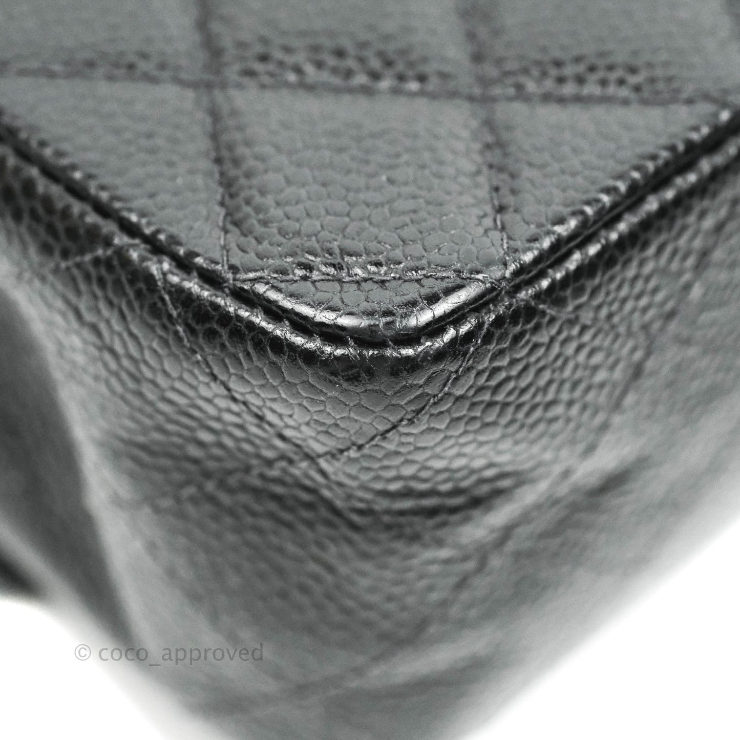 Chanel Classic M/L Medium Double Flap Black Caviar 24K Gold Hardware