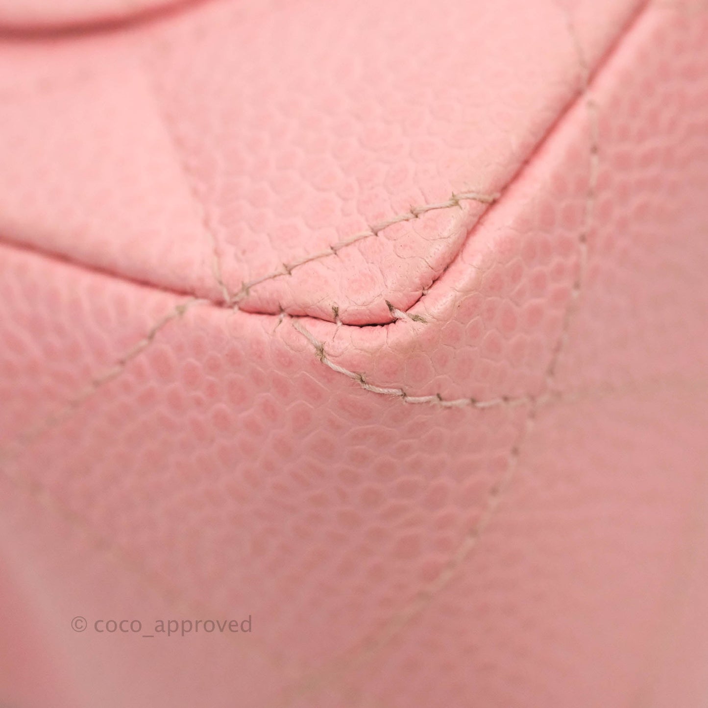 Chanel Quilted Vintage Mini Square Flap Pink Caviar Silver Hardware