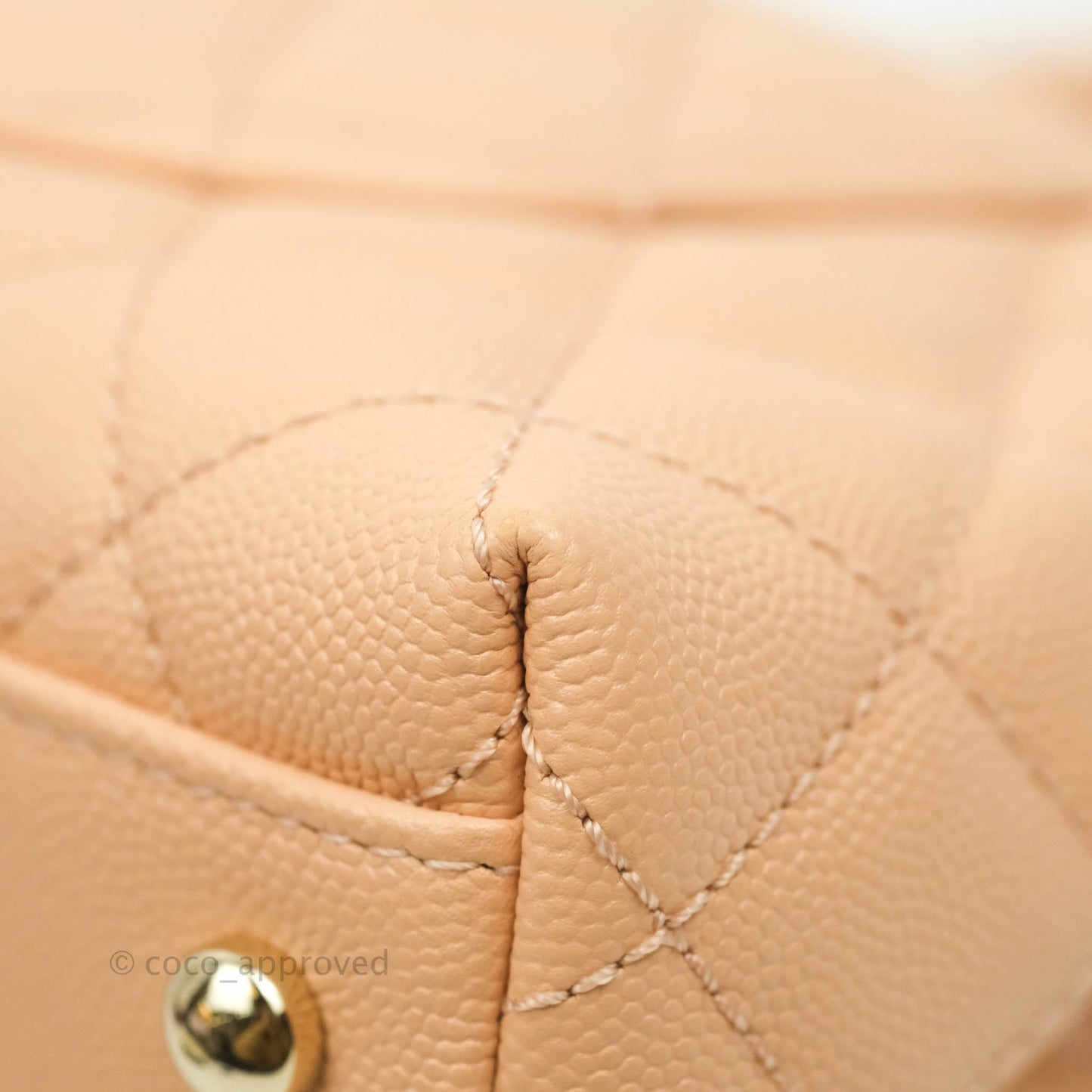 Chanel Mini Coco Handle Light Beige Pink Caviar Gold Hardware