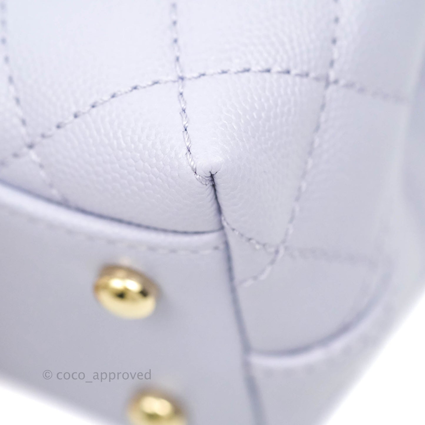 Chanel Mini (Small) Coco Handle Quilted Purple Lilac Caviar Gold Hardware 21K