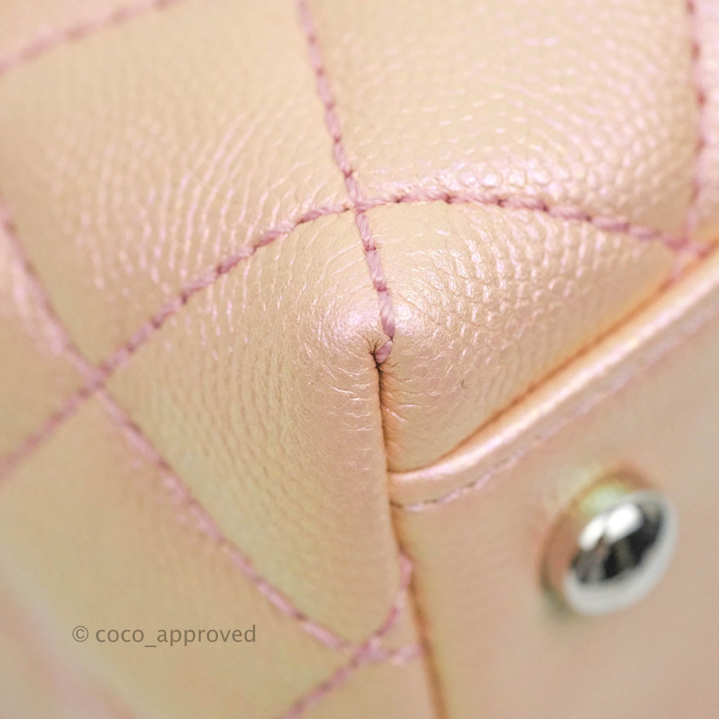Chanel Extra Mini Coco Handle Iridescent Pink Caviar Rainbow Hardware