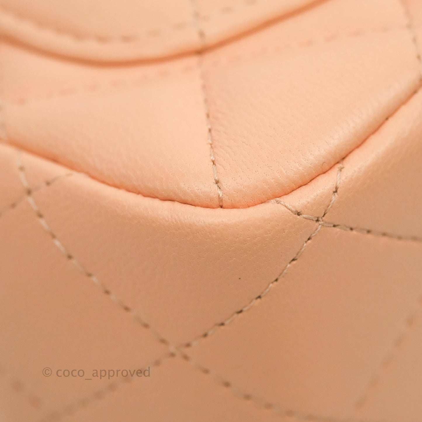 Chanel Quilted Mini Square Light Beige Pink Lambskin Gold Hardware