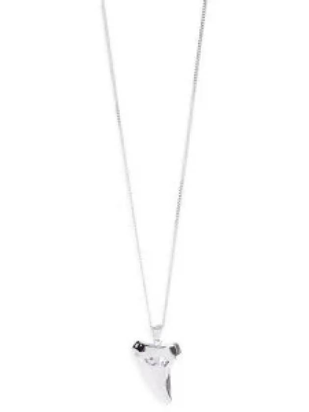 Luxury Saint Laurent Shark Tooth Necklace Silver
