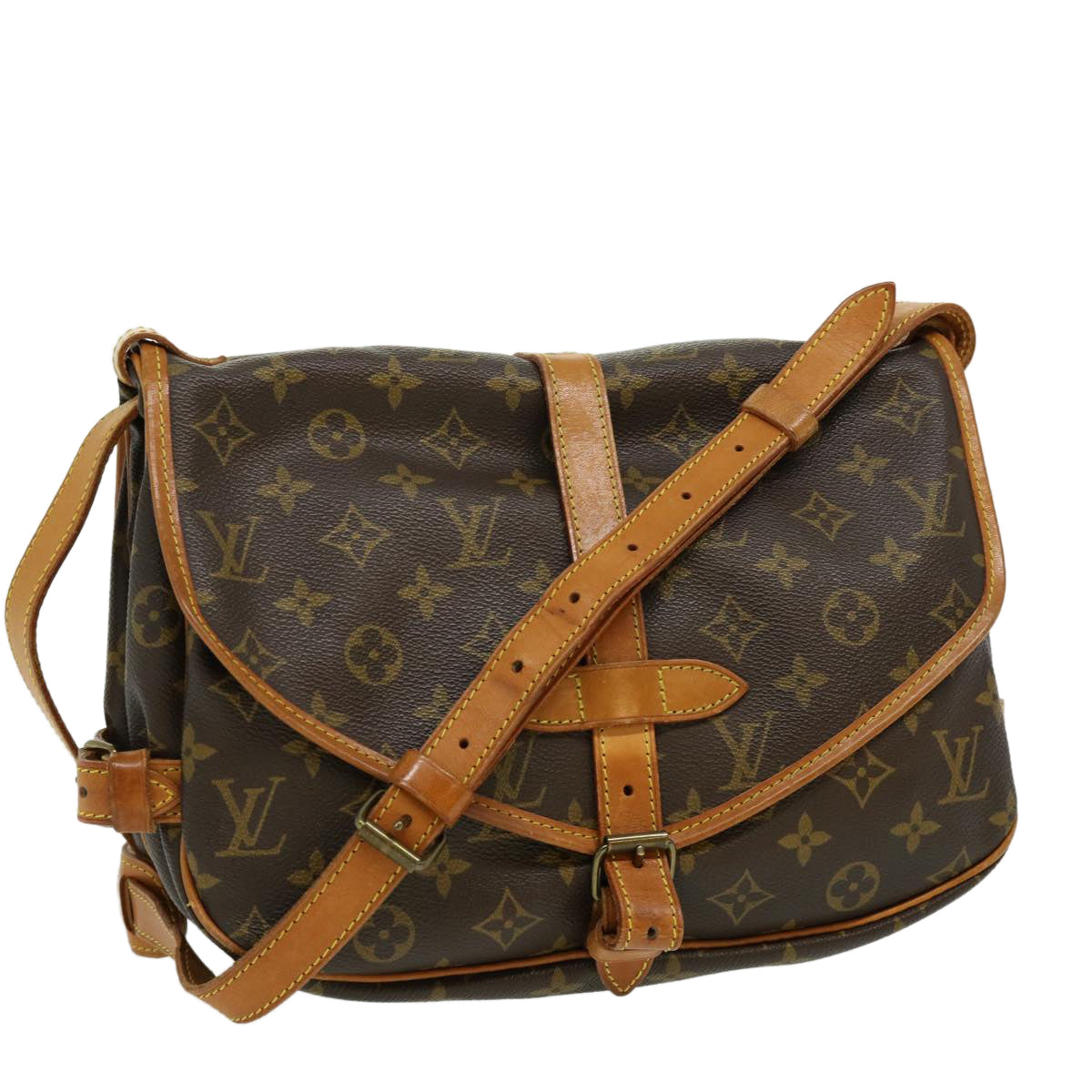 LOUIS VUITTON Monogram Saumur 30 Shoulder Bag M42256 LV 30003