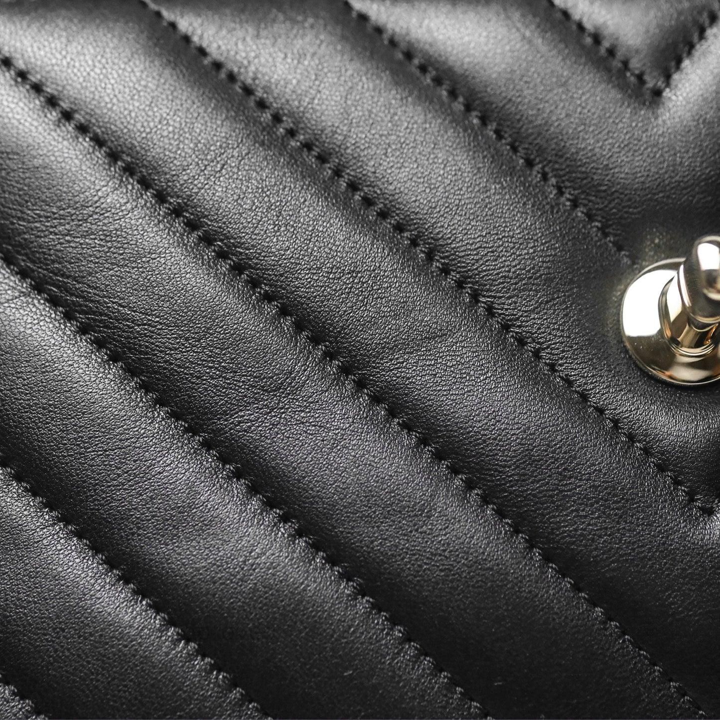 Chanel Small Trendy CC Black Chevron Lambskin Gold Hardware