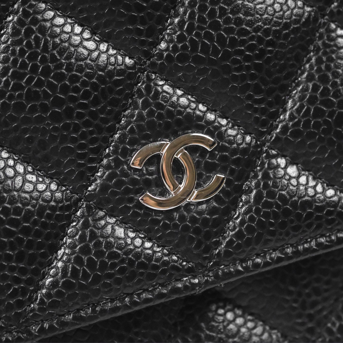 Chanel Quilted Classic WOC Black Caviar Silver Hardware
