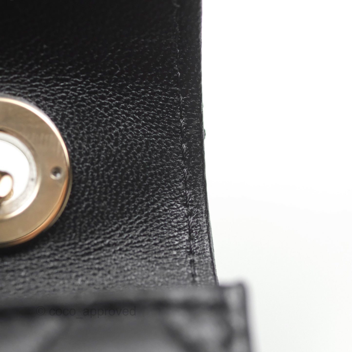 Chanel Mini Quilted Trendy CC Card Holder With Chain Black Lambskin Gold Hardware