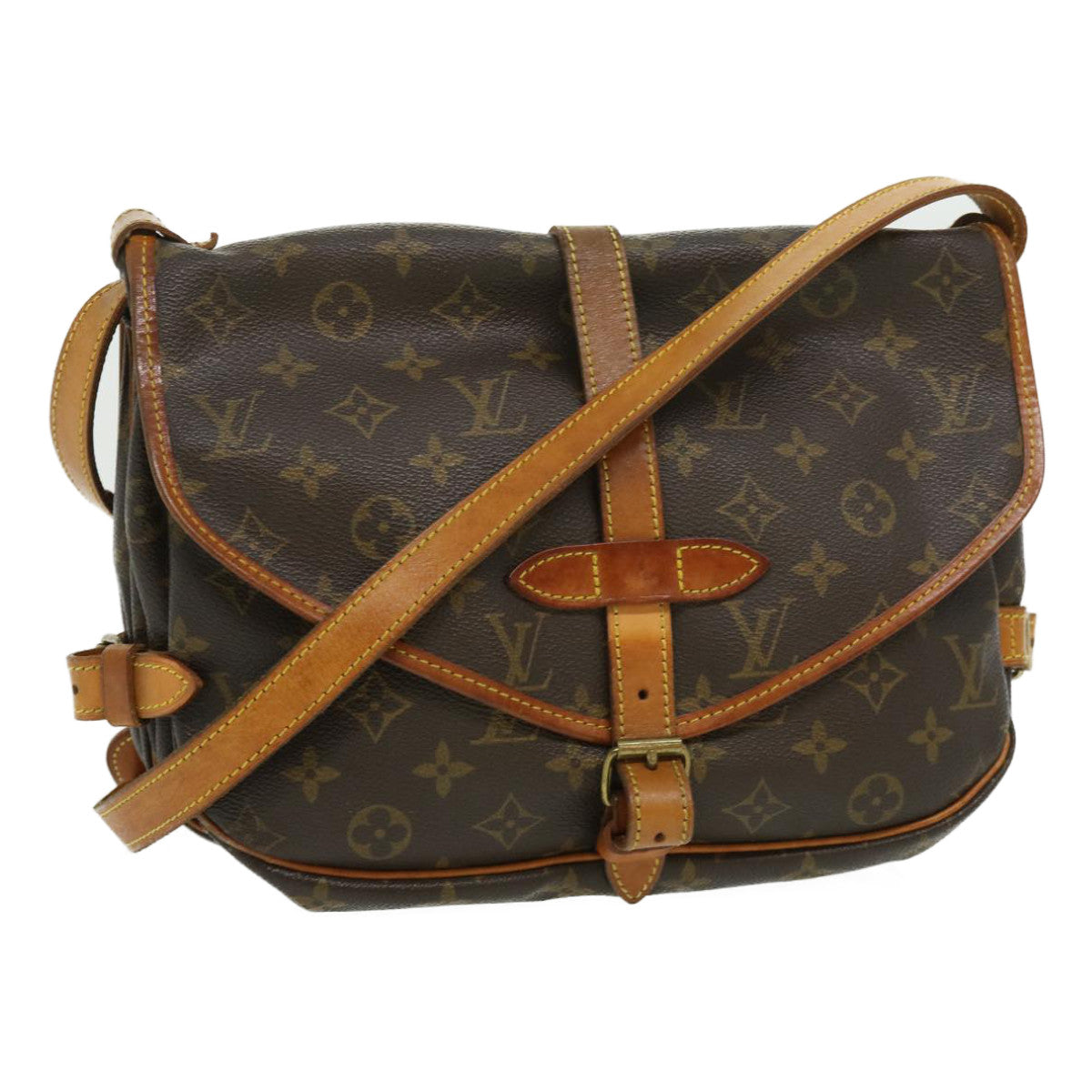 LOUIS VUITTON Monogram Saumur 30 Shoulder Bag M42256 LV 30072