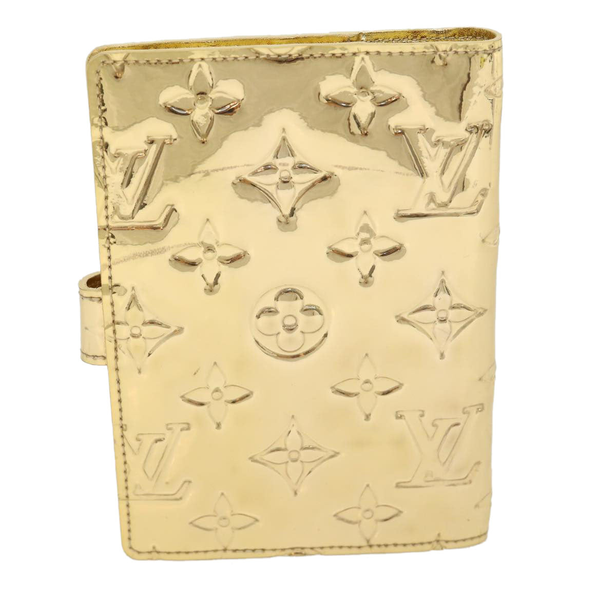 LOUIS VUITTON Monogram Miroir Agenda PM Day Planner Cover Gold R20962 LV 30087A
