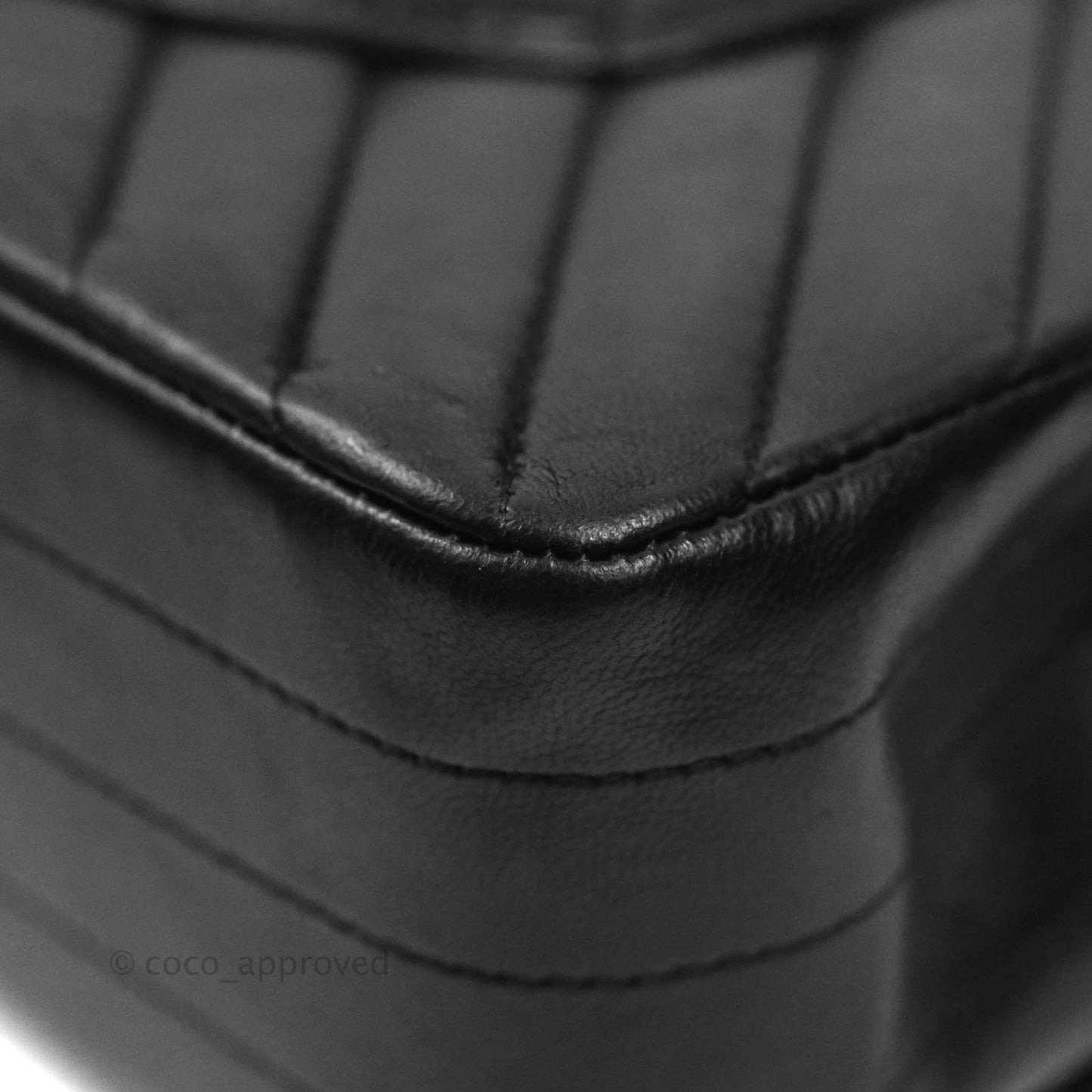 Chanel Classic Chevron M/L Medium Double Flap So Black Lambskin