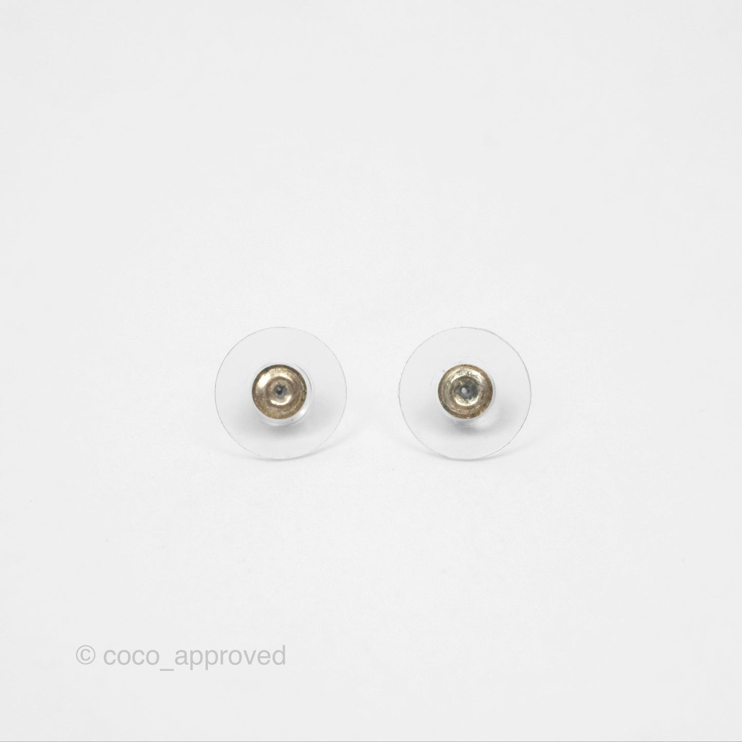 Chanel Crystal CC Square Earrings Silver Tone 19C