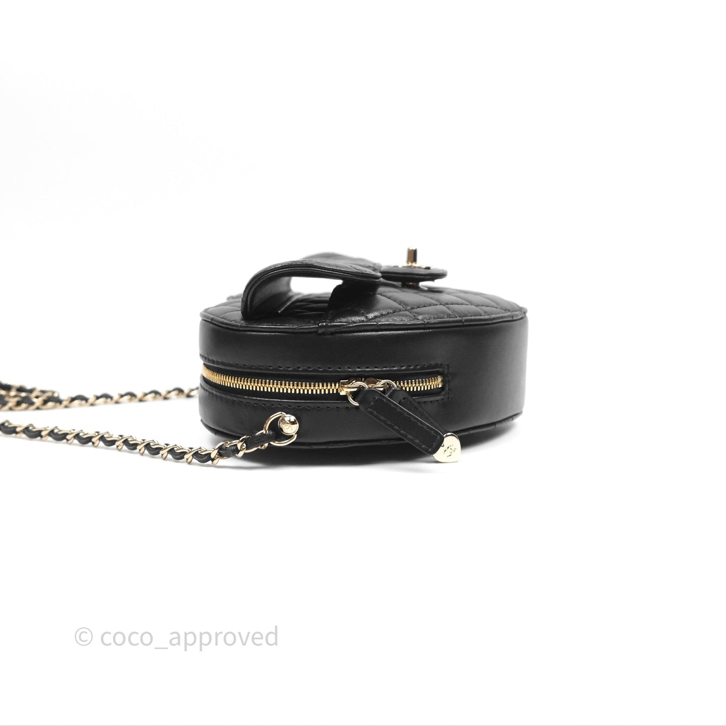 Chanel Large Heart Bag Black Lambskin Gold Hardware 22S