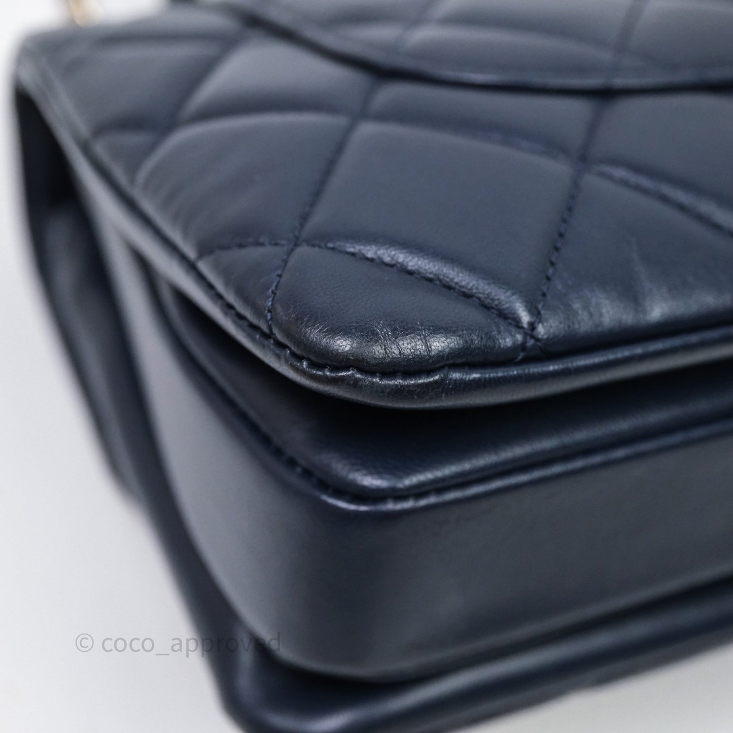 Chanel Small Trendy CC Navy Lambskin Gold Hardware