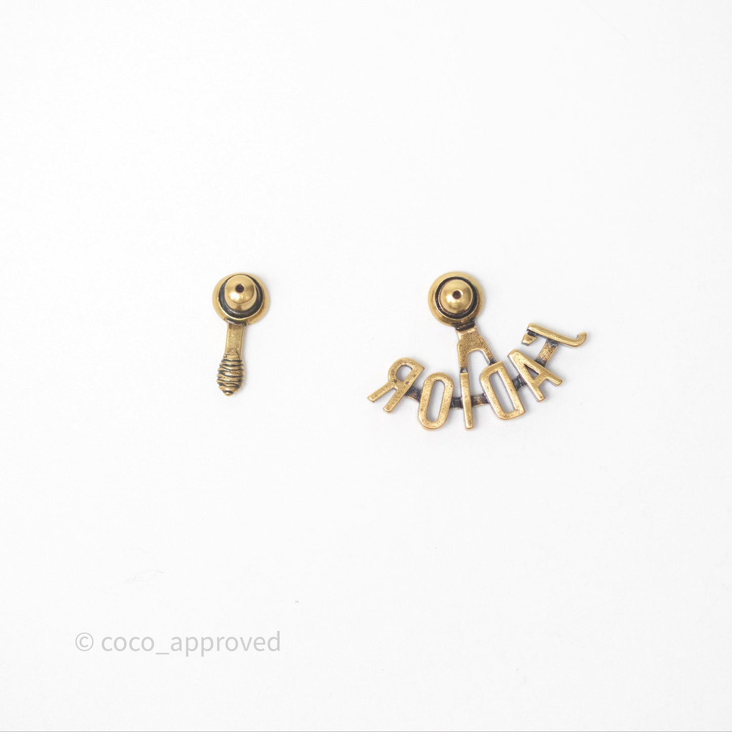 Christian Dior J'Adior Bee Earrings Aged Gold Tone