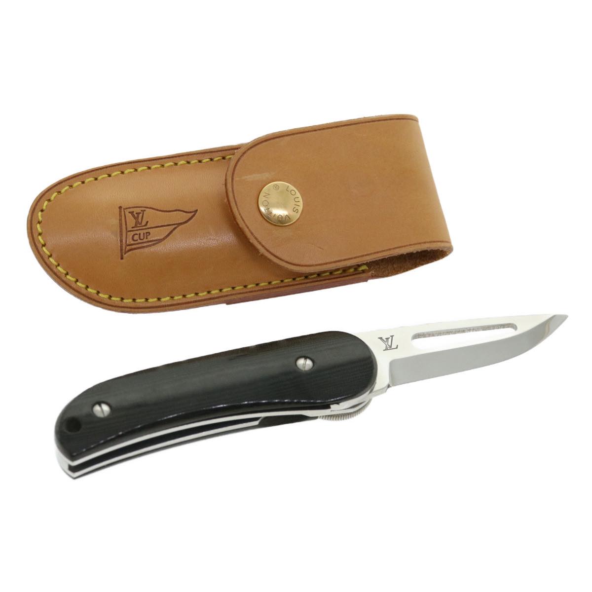 LOUIS VUITTON LV CUP Black Linen Micarta Surcouf Sea Knife M80023 LV 30150A