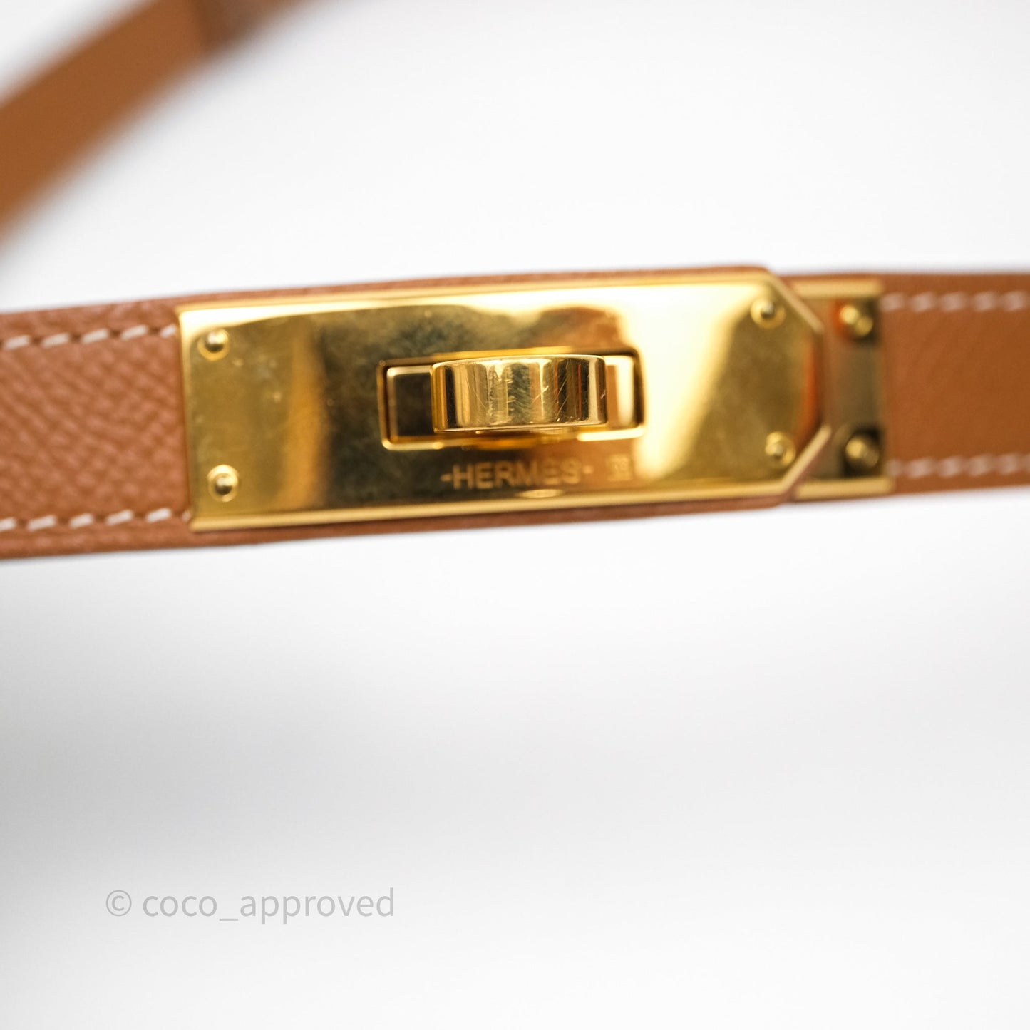 Hermès Kelly Buckle Belt Gold 37 Epsom Gold Hardware