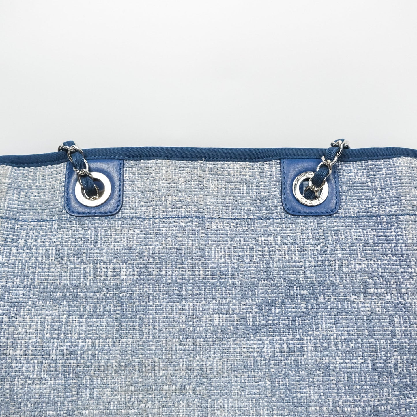 Chanel Medium Deauville Tote Blue Canvas
