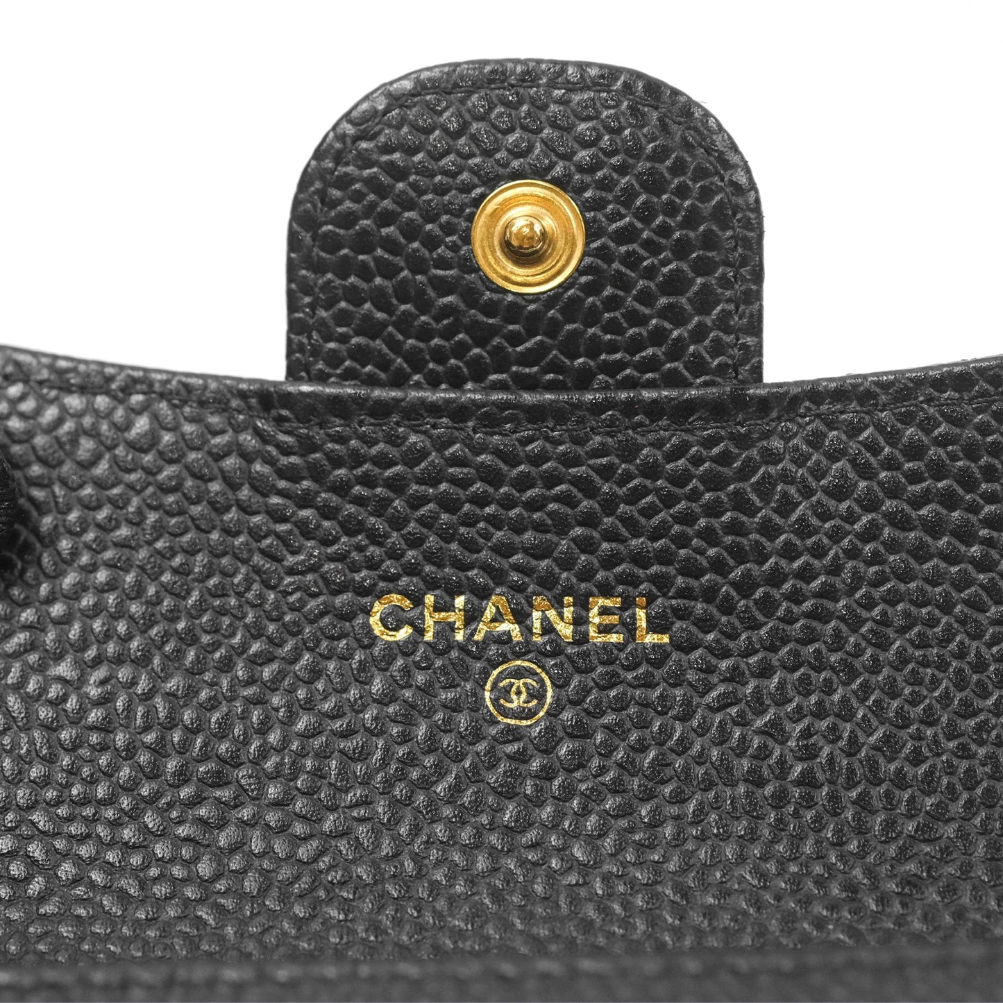 Chanel Quilted Flap Card Holder Black Caviar Gold Hardware