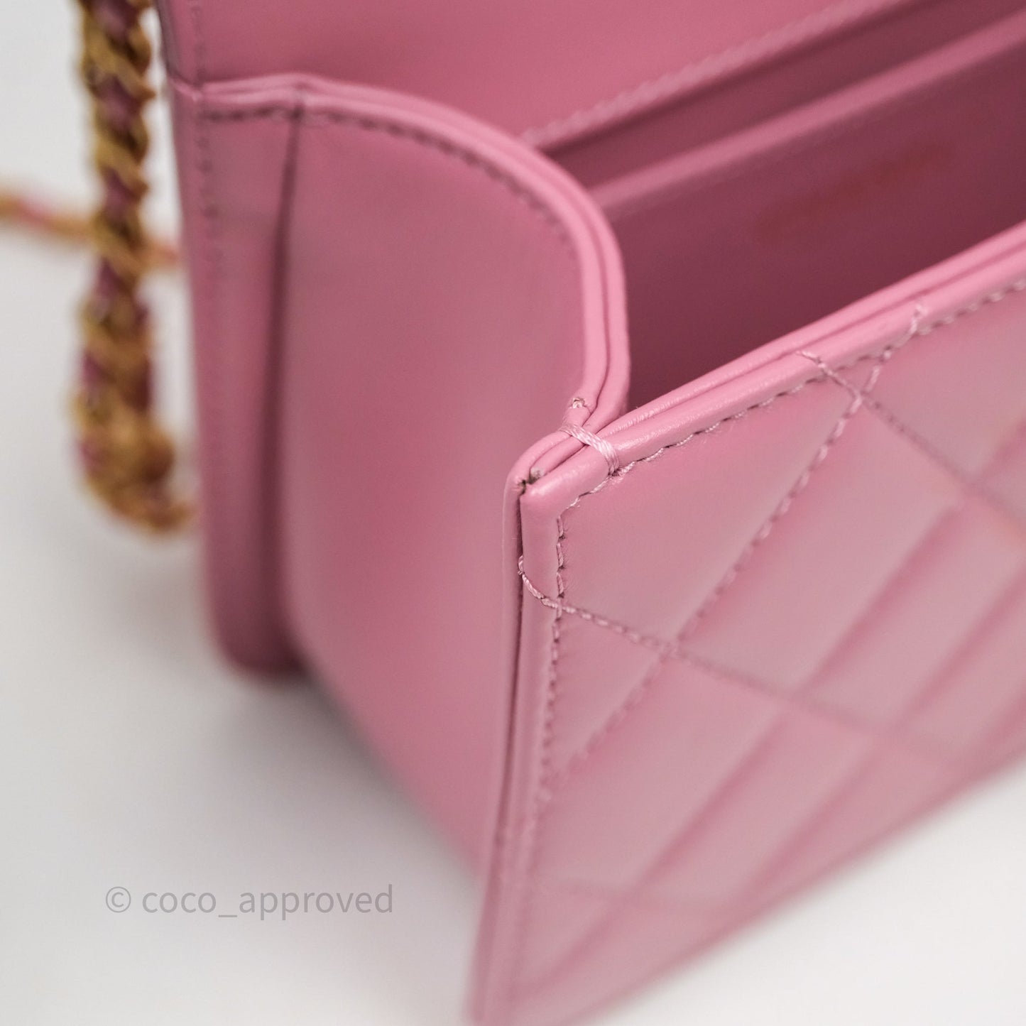 Chanel Quilted Mini Perfect Fit Adjustable Pink Calfskin Gold Hardware