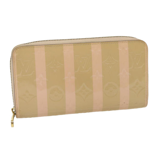 LOUIS VUITTON Vernis Rayure Zippy Wallet Long Wallet Beige M58037 30210
