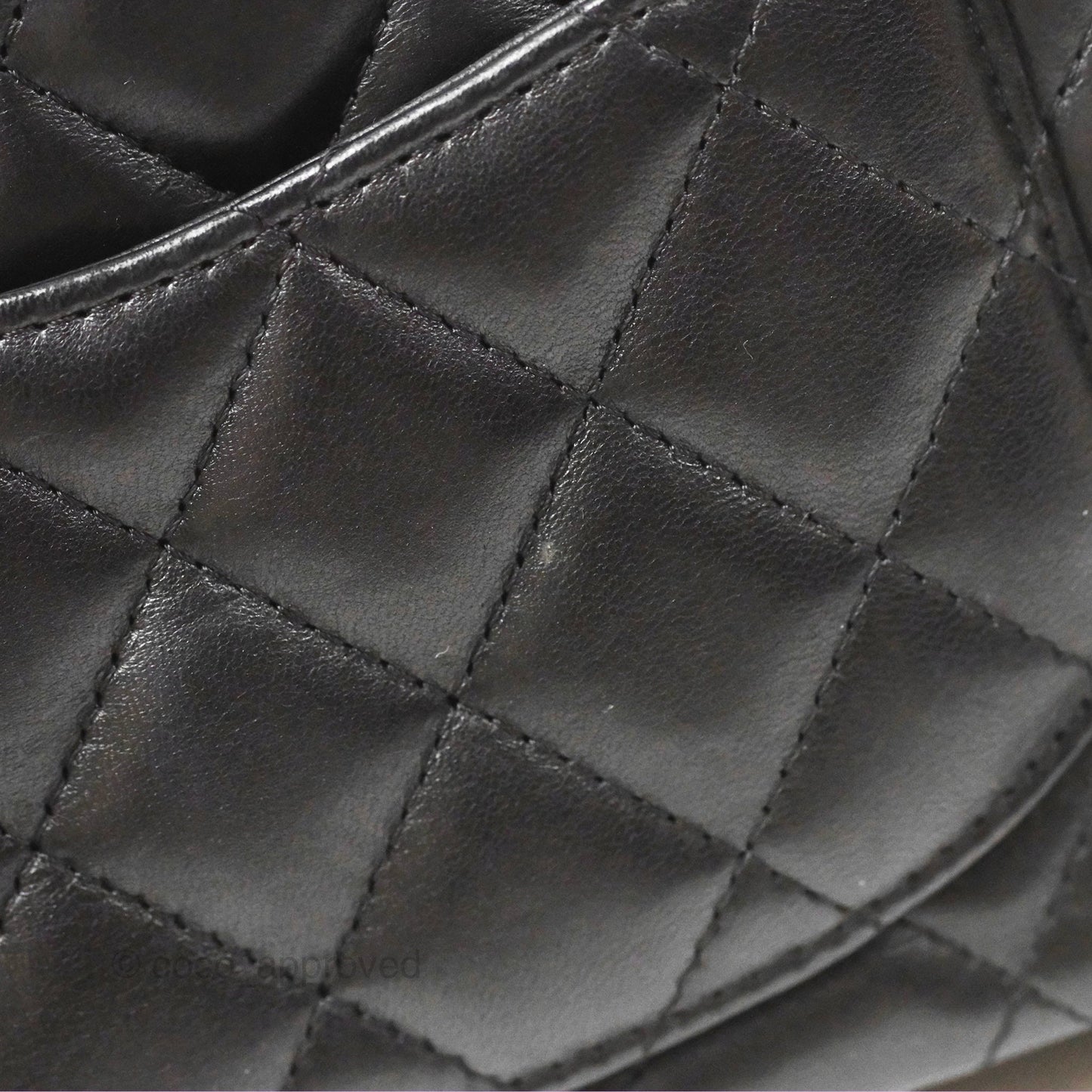 Chanel Mini Square Black Lambskin Dark Silver Hardware