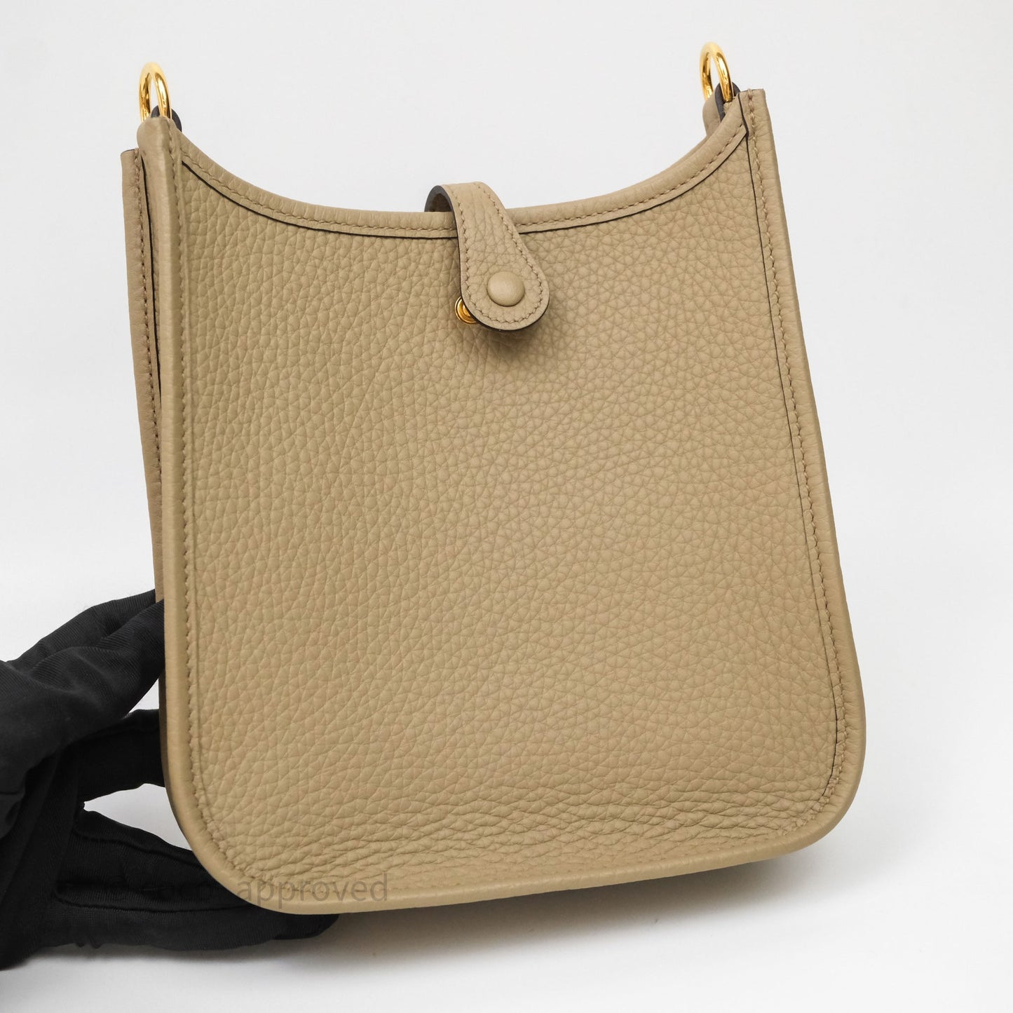 Hermès Mini Evelyne 16 Beige Marfa 8Q Clemence Gold Hardware