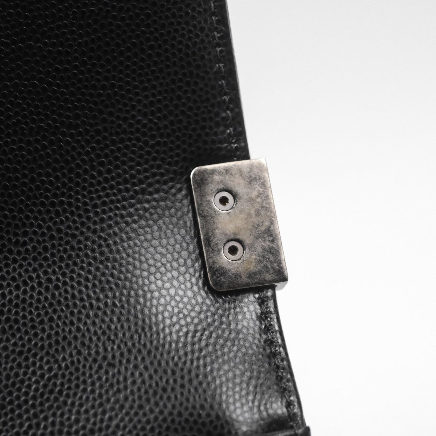 Chanel Medium Boy Quilted Black Caviar Ruthenium Hardware