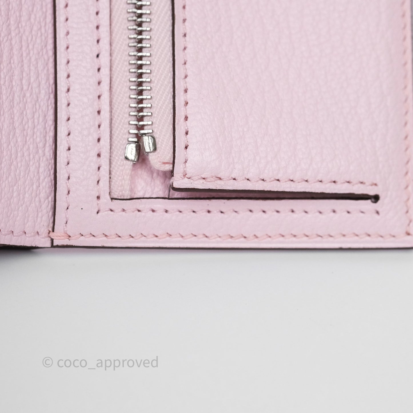 Hermes Bearn Trifold Compact Wallet Rose Darling M7 Chevre Mysore Palladium Hardware