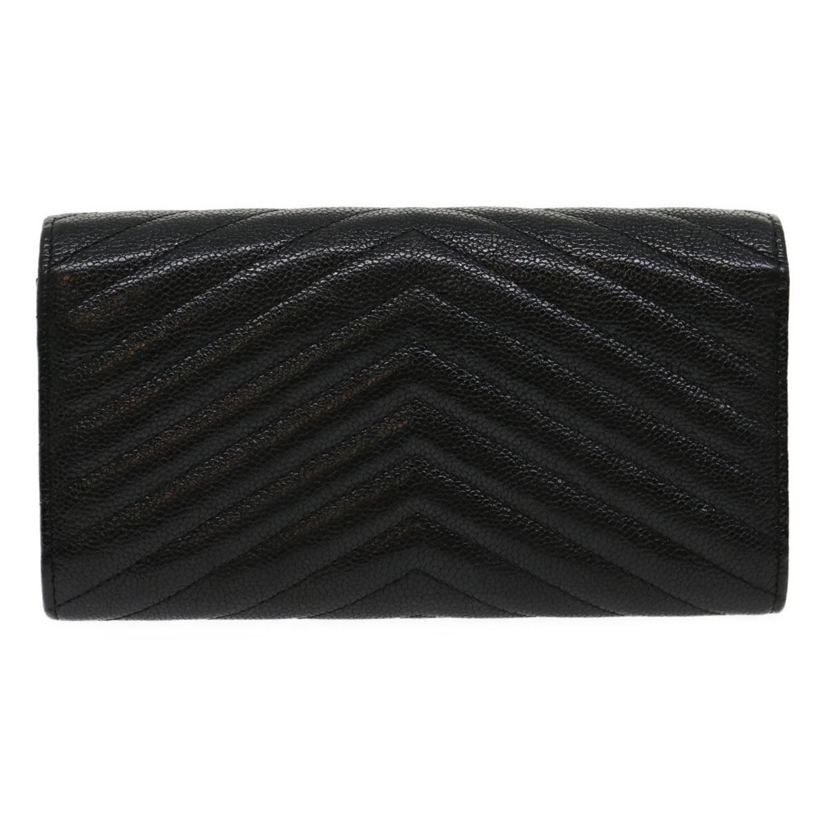 Luxury Chanel V stitch Long Wallet Caviar Skin Black CC  30285A