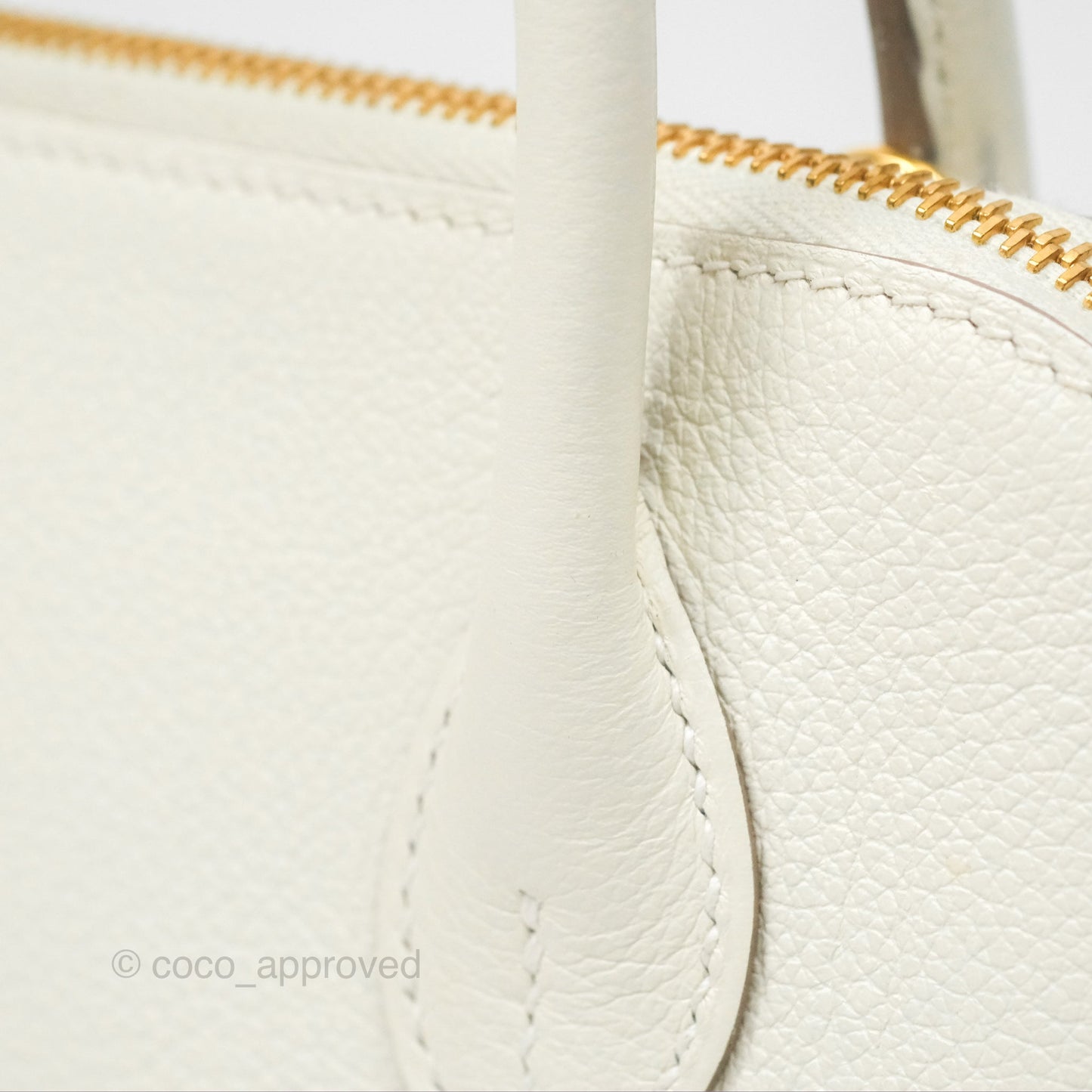 Hermès Bolide 1923 25 Mushroom 0T/Biscuit 48 Evercolor Gold Hardware