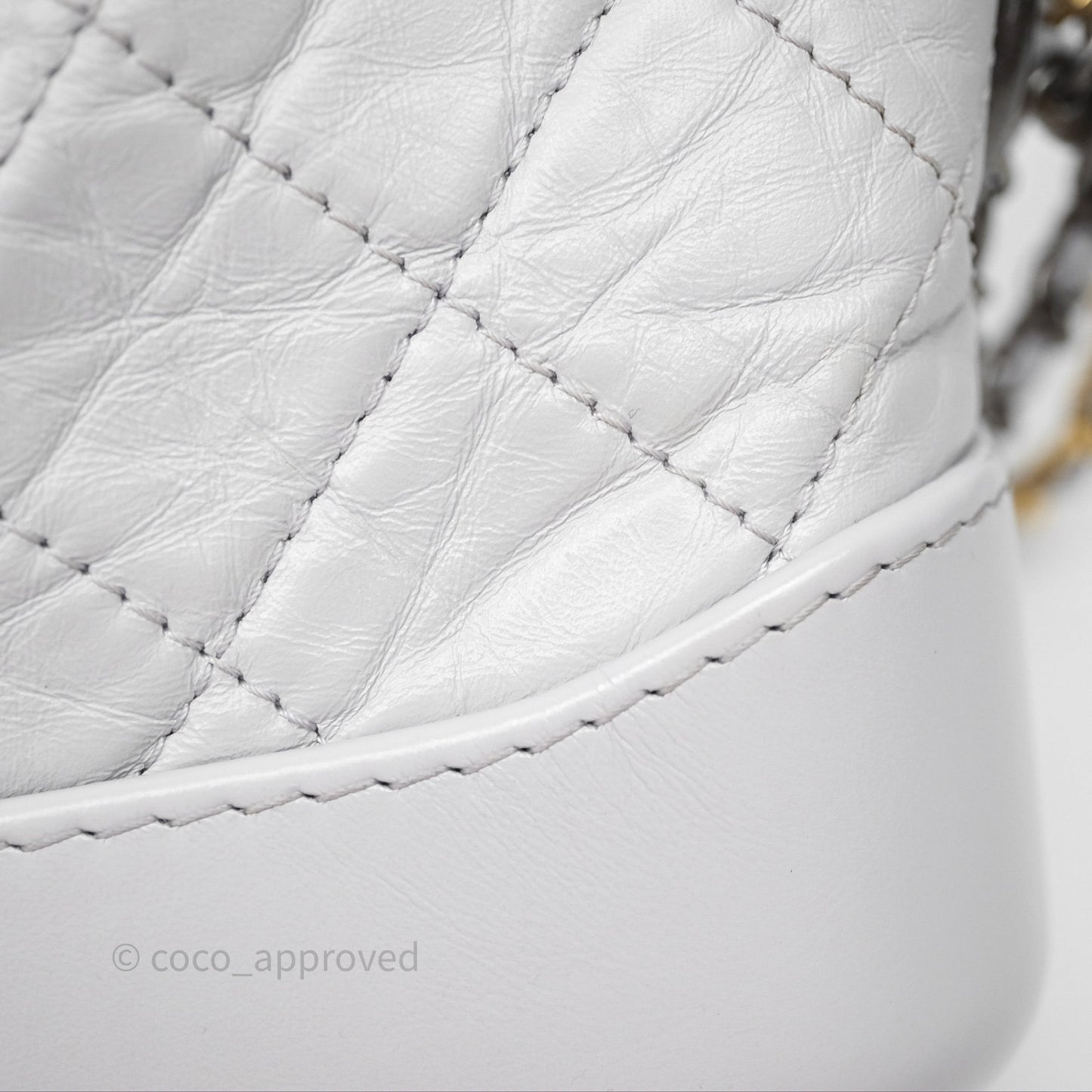 Chanel Small Gabrielle Hobo Quilted Grey Aged Calfskin