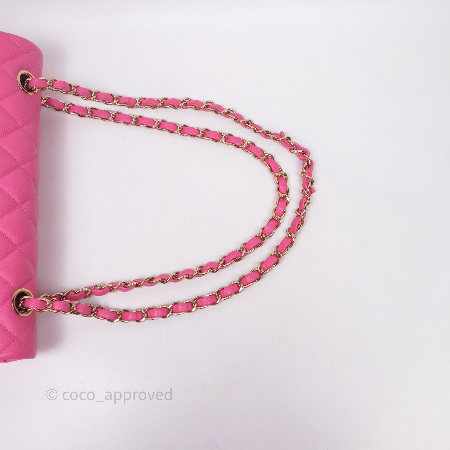 Chanel Classic M/L Medium Flap Quilted Hot Pink Caviar Gold Hardware